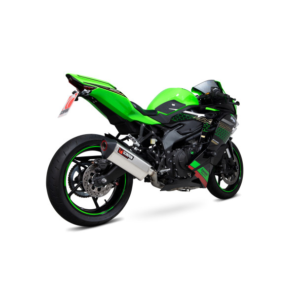 Scorpion Exhaust Kawasaki Ninja ZX-25R 2020 - 2022 Serket Parallel Full System  Brushed Stainless Steel Sleeve